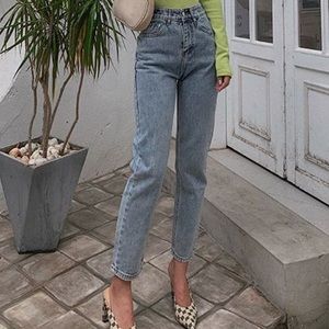 High waist straight leg jeans